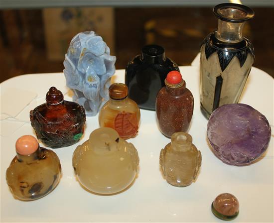 10 snuff bottles - various